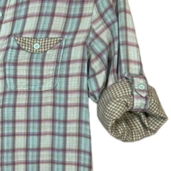 THE NORTH FACE Plaid Print Long Sleeve Button Up Top Shirt SIZE S - Picture 5 of 6